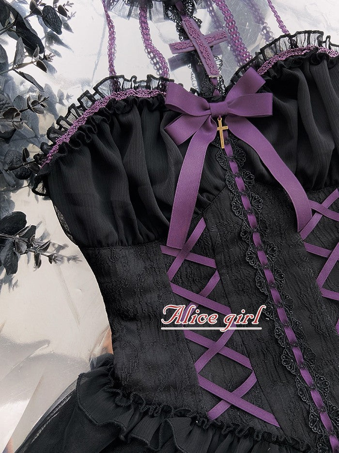 Gothic Lolita Dress Cross-Hime Halterneck Lolita Jumper Dress 35062:478531 35062:478531