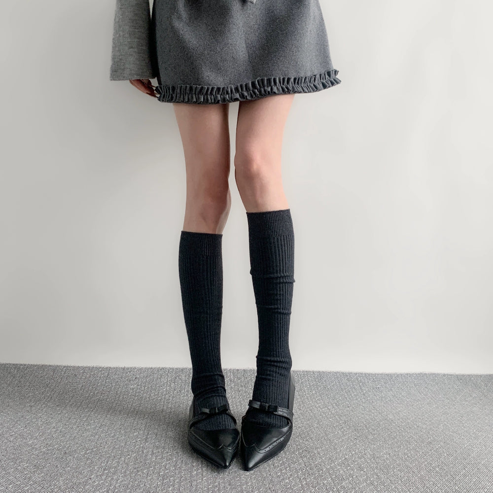 Japanese Style Solid Socks, Calf and Over-knee Styles 44076:795794