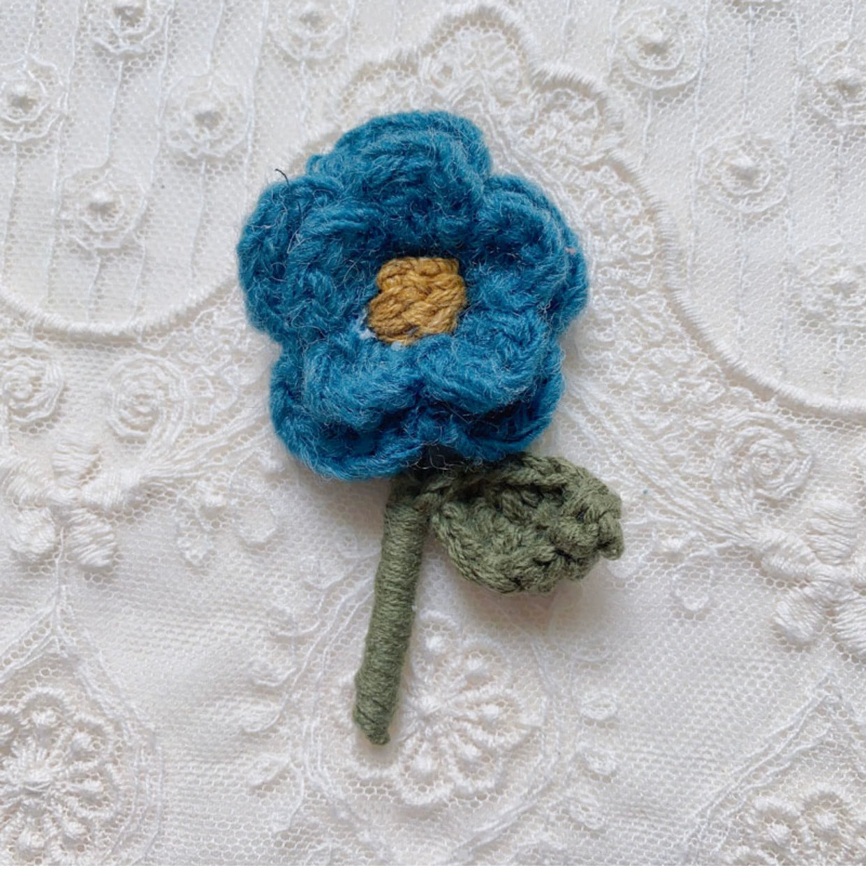 Mori Kei Brooch Handmade 3D Knitted Floral Brooch Pin 36436:522070