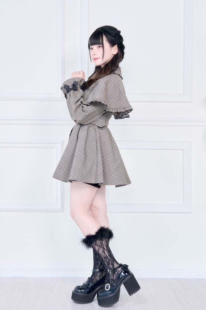 Cape Styled Jirai Kei Trench Coat 43822:786580