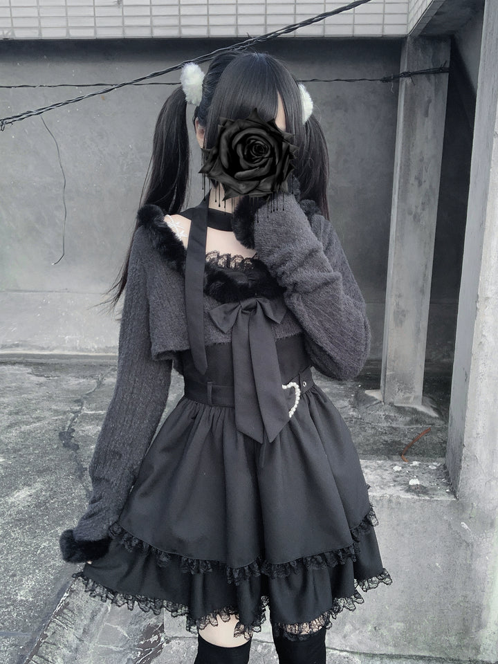 Jirai Kei Camisole Dress, Cropped Outerwear 44084:796542