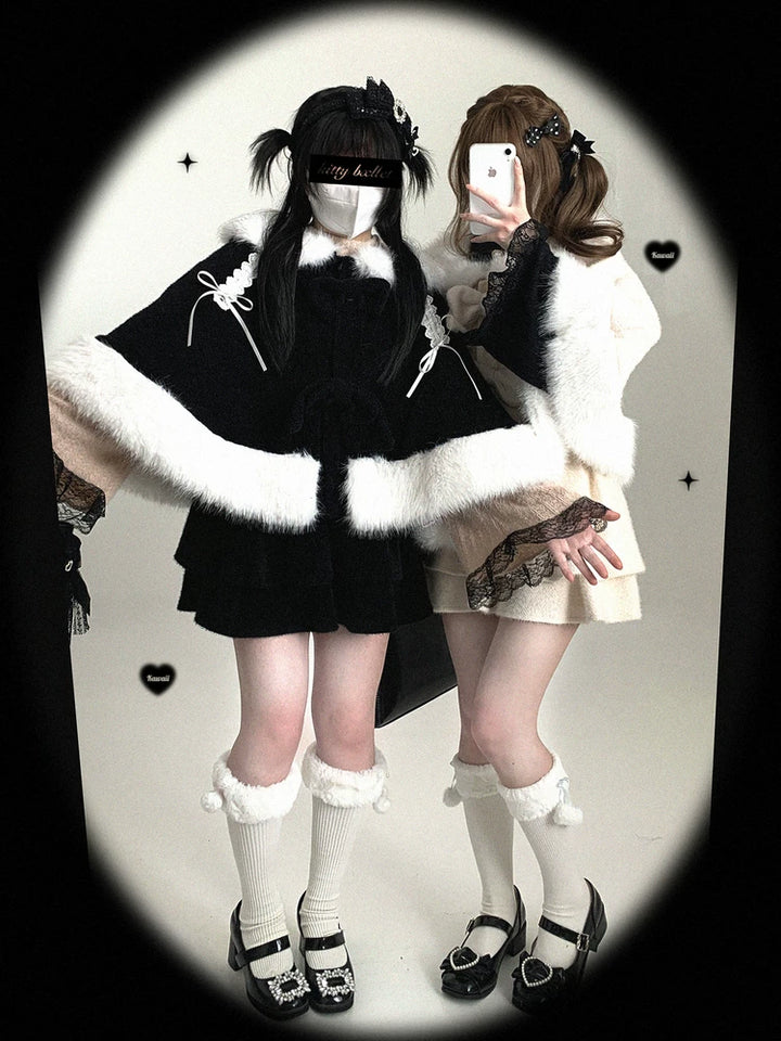 Sweet Bunny Ear Winter Cape, Polar Fleece Lining 44474:809717