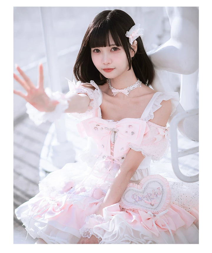 Chika Idol Outfit, Pink Heart-Decorated Top & Skirt 44770:827374