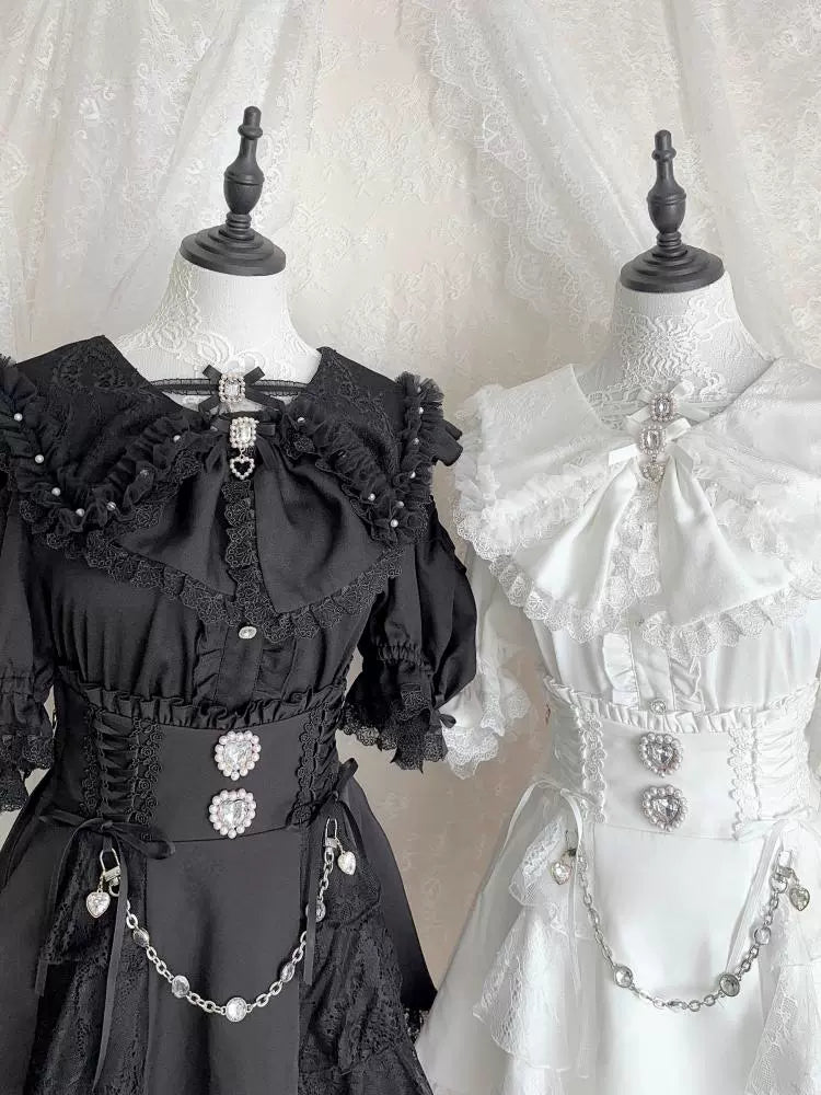 Jirai Kei Bunny Ear Blouse, Ruffles and Lace 43937:791899