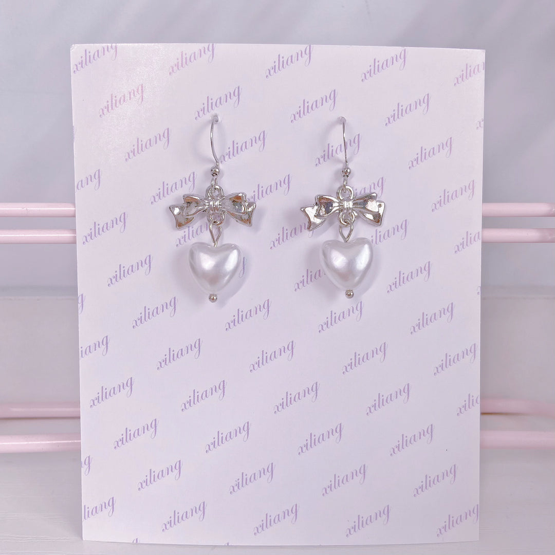 Jirai Kei Earrings Ryousangata Lolita Heart Rhinestone Ball Earrings 28908:358418