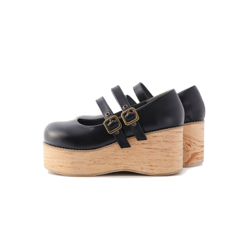 Retro-wooden Bottom Double Button Platforms Multicolor (34 35 36 37 38 39 40 41) 21784:318752 (34 35 36 37 38 39 40 41) 21784:318752