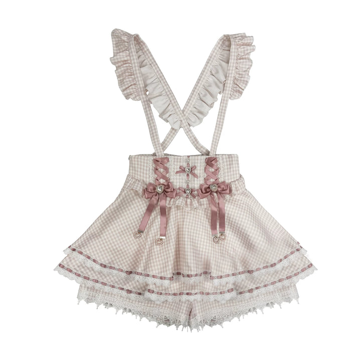 Jirai Kei Cotton Shirt, High-Waisted Suspender Skirt (2XL L M S XL / Pre-order) 45267:845222