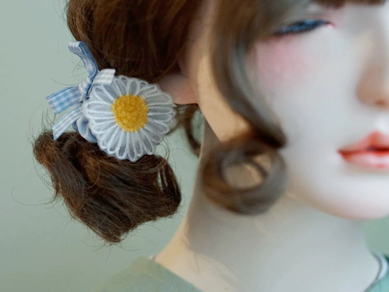 Japanese Hair Tie Handmade Sunflower Bow Scrunchy 28944:332914 28944:332914