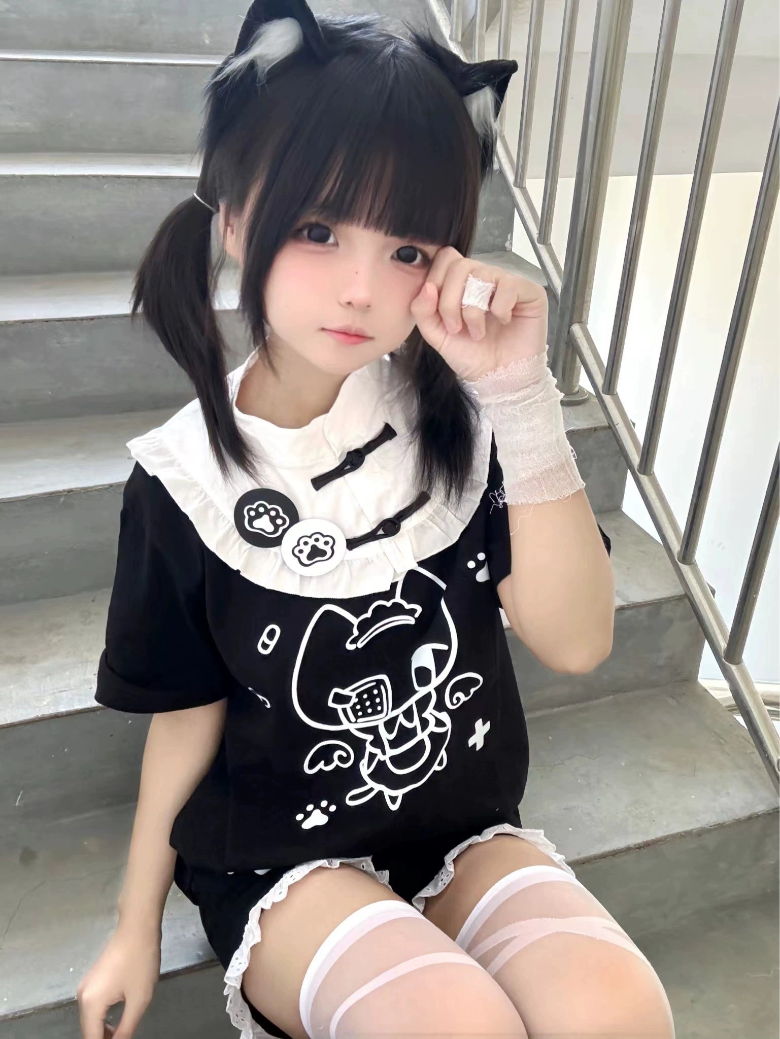 Tenshi Kaiwai T-shirt Kawaii Pure Cotton Short Sleeve Top 37464:561368