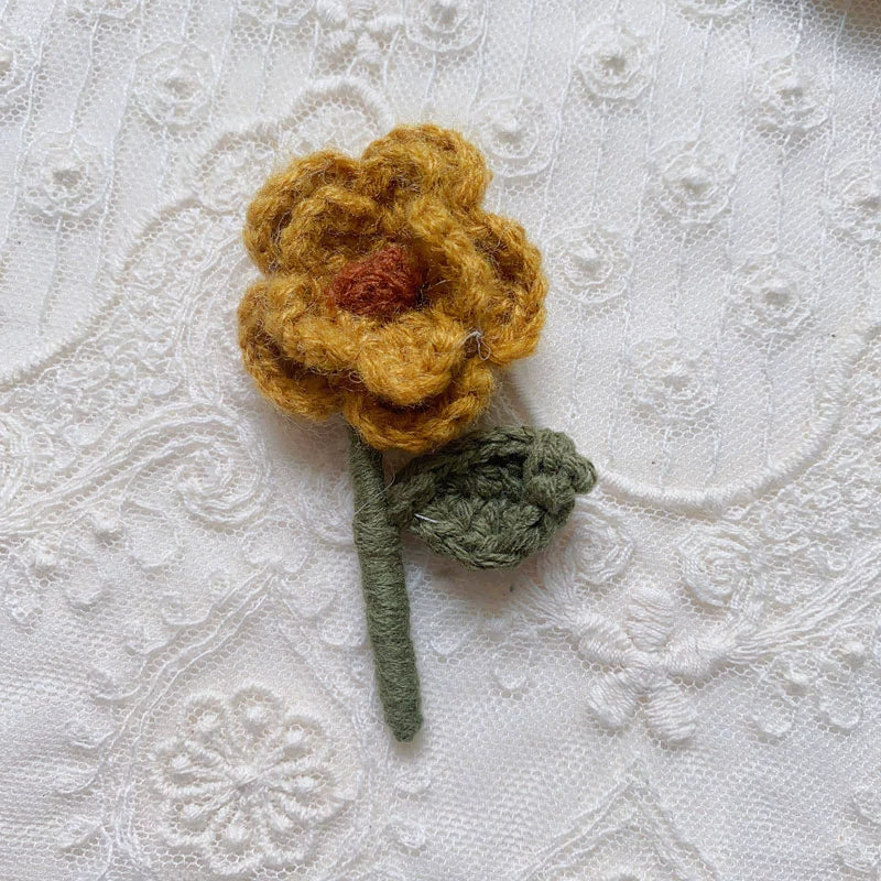 Mori Kei Brooch Handmade 3D Knitted Floral Brooch Pin 36436:522058