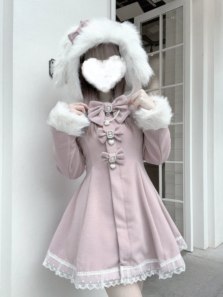 Ryousangata Pink Coat, Removable Bunny Ear Hood 44012:793120