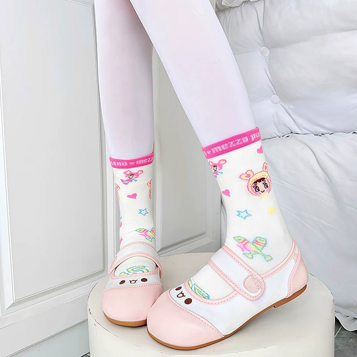 Sweet Lolita Short Cotton Socks, Bunny and Chick Prints 44478:816699