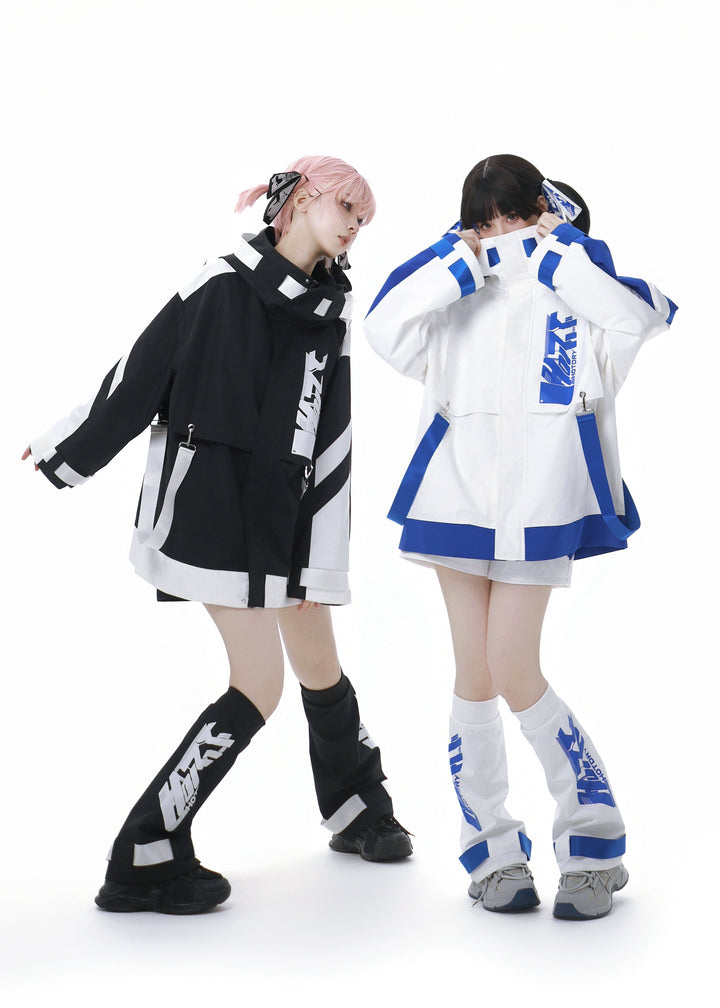 Jirai Kei Outfits Tenshi Kaiwai Hooded Jacket Shorts Set 40084:654374