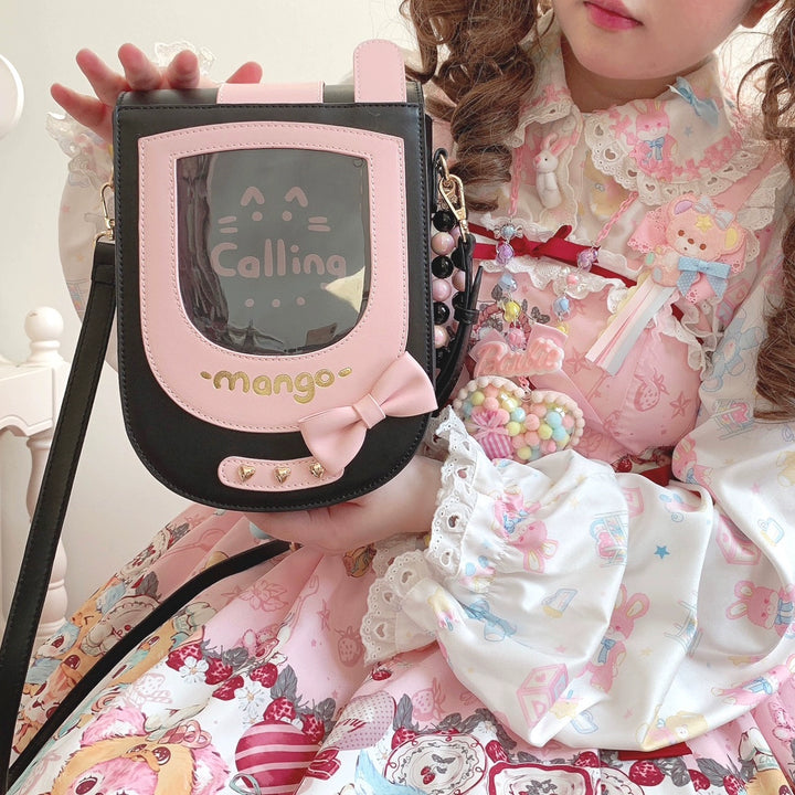 Kawaii Itabag Cat Crossbody Bag PU Double-sided Bag 38282:588360