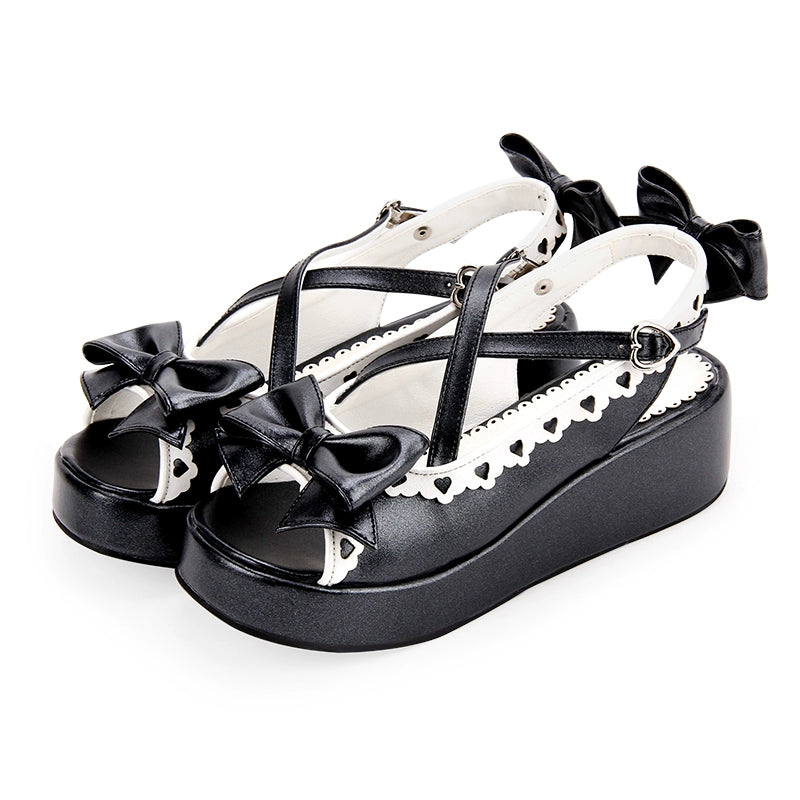 Lolita Shoes Round Toe Open Toe Lace Platform Sandals (33 34 35 36 37 38 39 40 41 42 43 44 45 46 47 / Black) 37450:561628 (33 34 35 36 37 38 39 40 41 42 43 44 45 46 47 / Black) 37450:561628