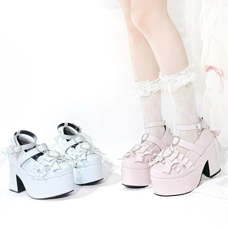 Jirai Kei Platform Shoes High Heel Shoes Multi-color Shoes 40102:656518