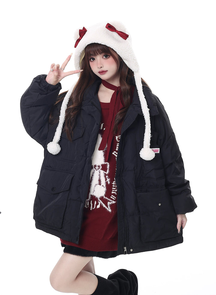 Kawaii Sweater Christmas Pullover Lantern Sleeve Sweater 39552:633036