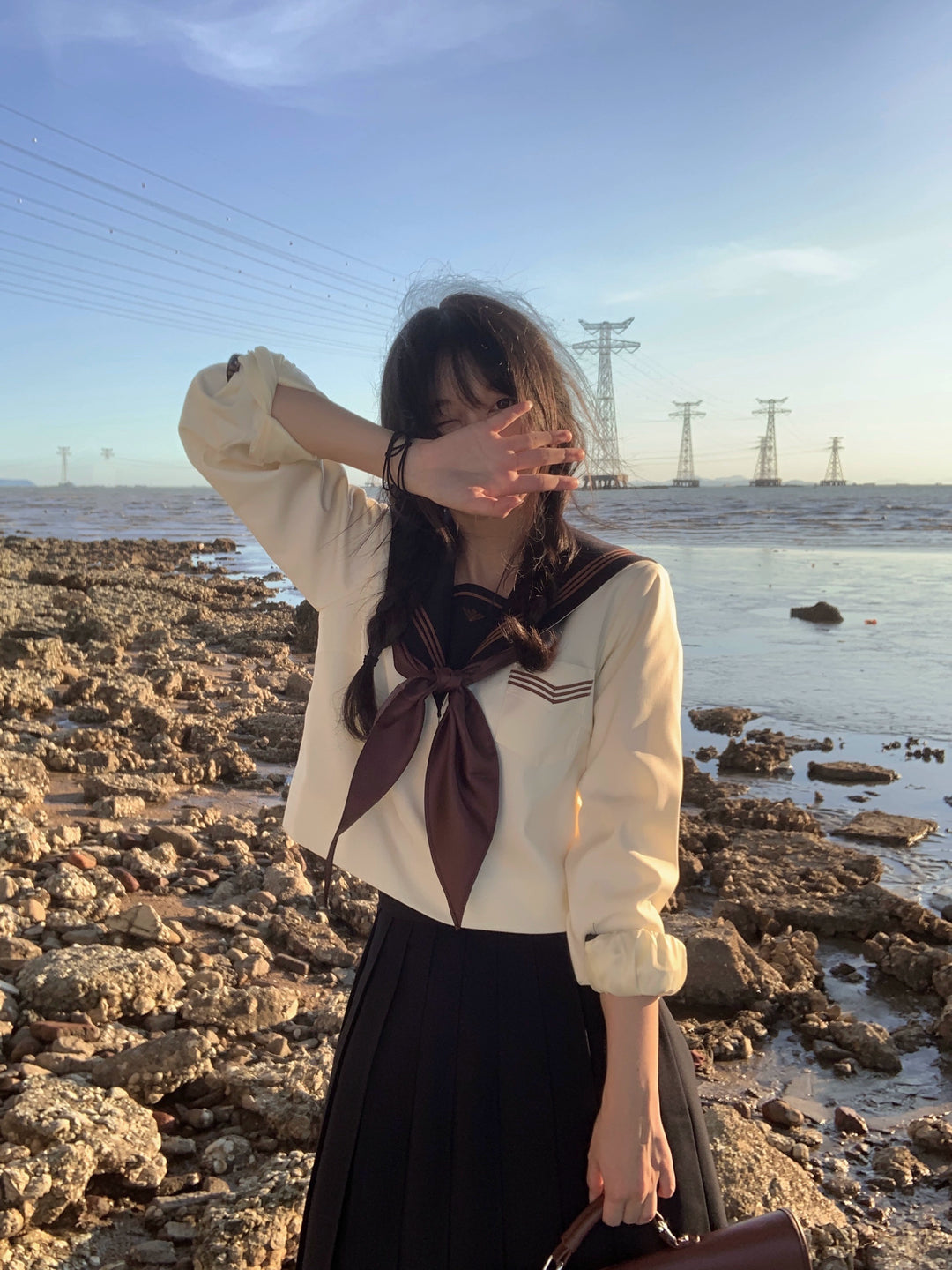Autumn JK Uniform Sailor Top, Embroidered 43789:786003