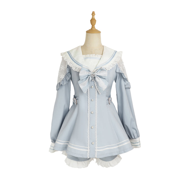 Jirai Kei Dress Set Sailor Collar Long-sleeved Dress (Preorder / 2XL L M S XL) 34502:461980