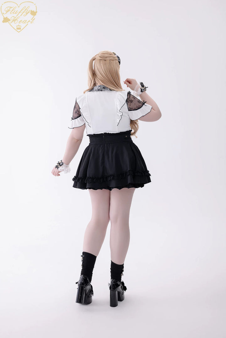 Jirai Kei High Waist Skirt, Built-in Safety Shorts 45720:860313