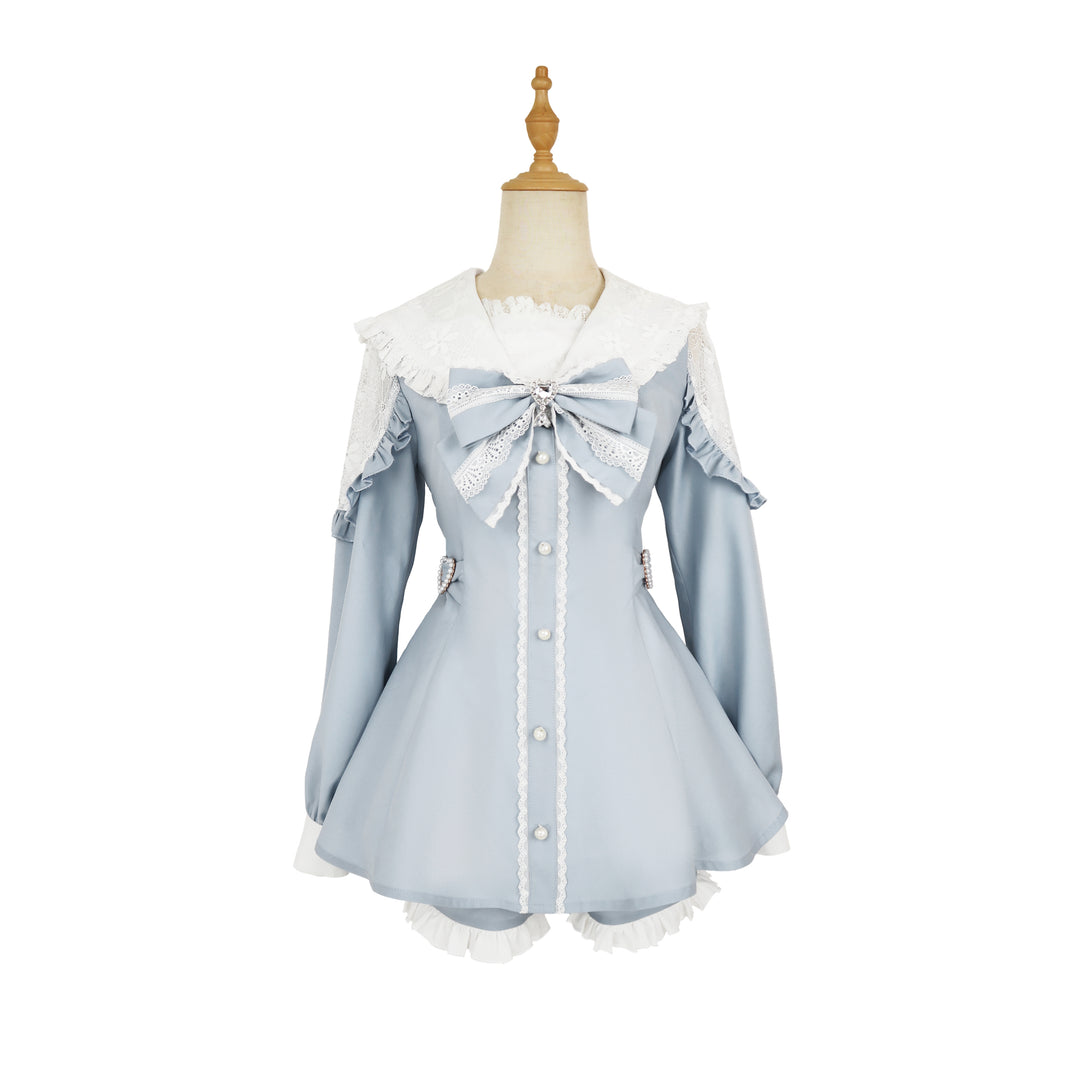 Jirai Kei Dress Set Sailor Collar Long-sleeved Dress 34502:462016