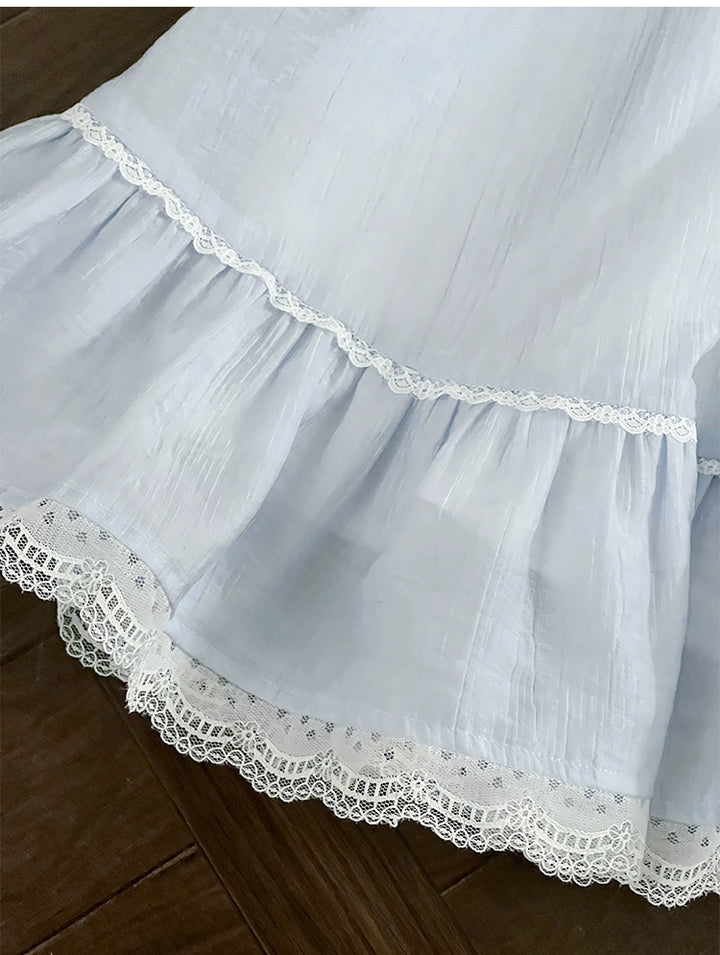Blue / White Ryousangata One Piece Dress, Cape Style 43547:779038