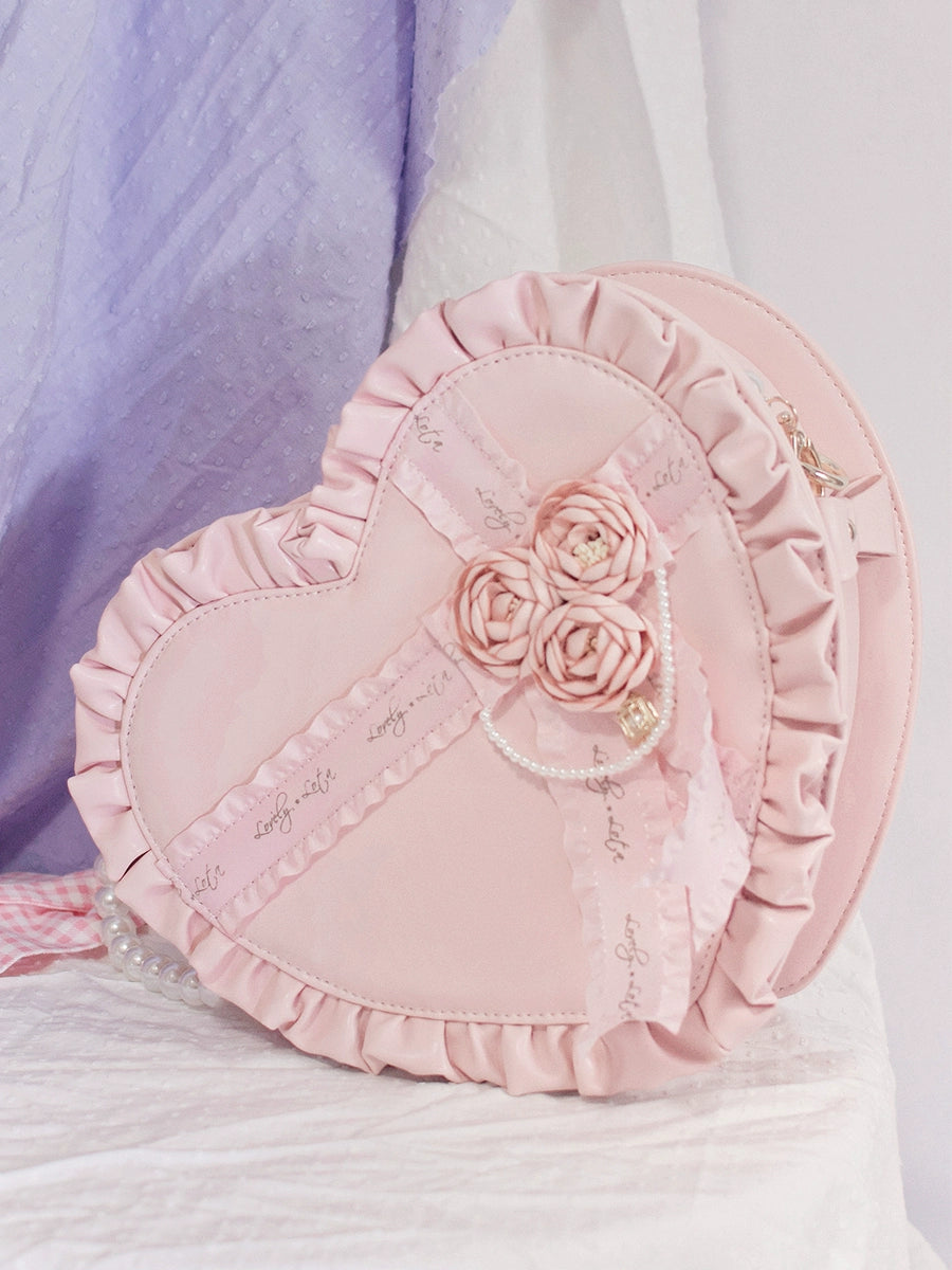 Lolita Handbag Heart Shaped Rose Crossbody Bag 35776:542014