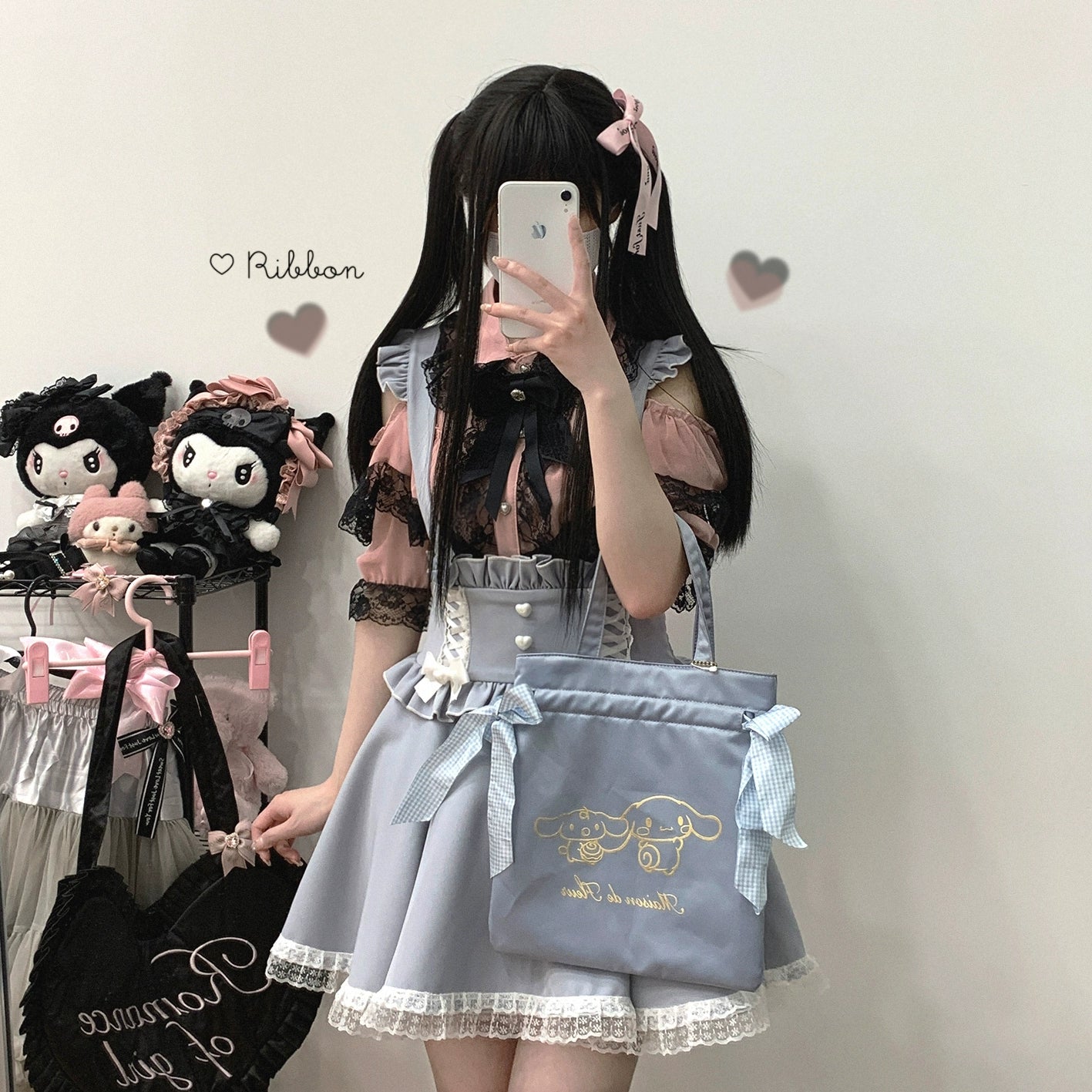 Jirai Kei Suspender Skirt Ruffled Lace Strap Salopette 35372:544056