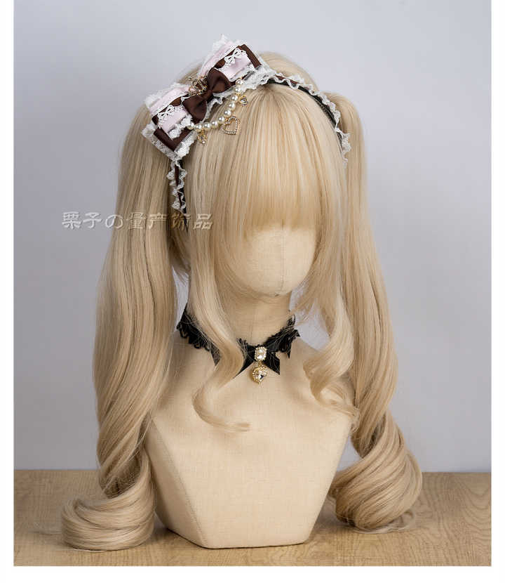 Jirai Kei Headband, Mini Crown & Rhinestone Pendant 44955:838716