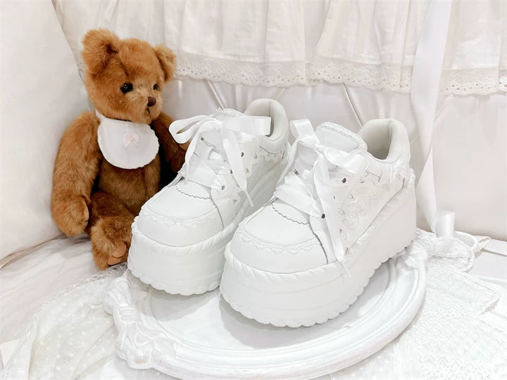 Jirai Kei Platform Shoes, Heart Details & Bows 45252:842610