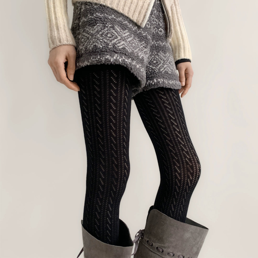 Japanese Style Daily Pantyhose, Hollowed Vertical Stripes 44075:795672