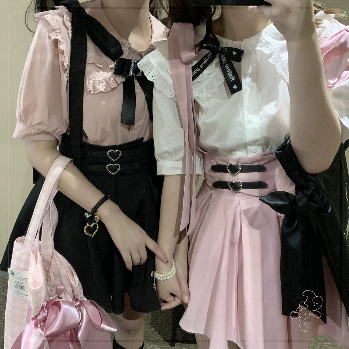 Jirai Kei Overall Dress Salopette Heart Buckle Suspender Skirt 35386:526736
