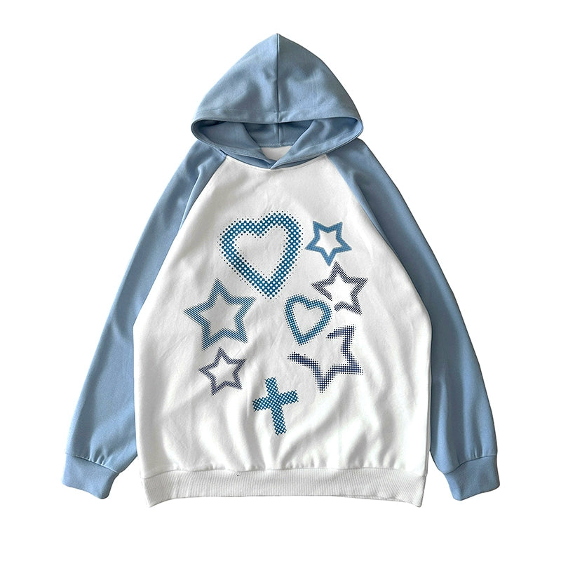 Jirai Kei Blue Cross Hoodie (L M S) 29242:340776