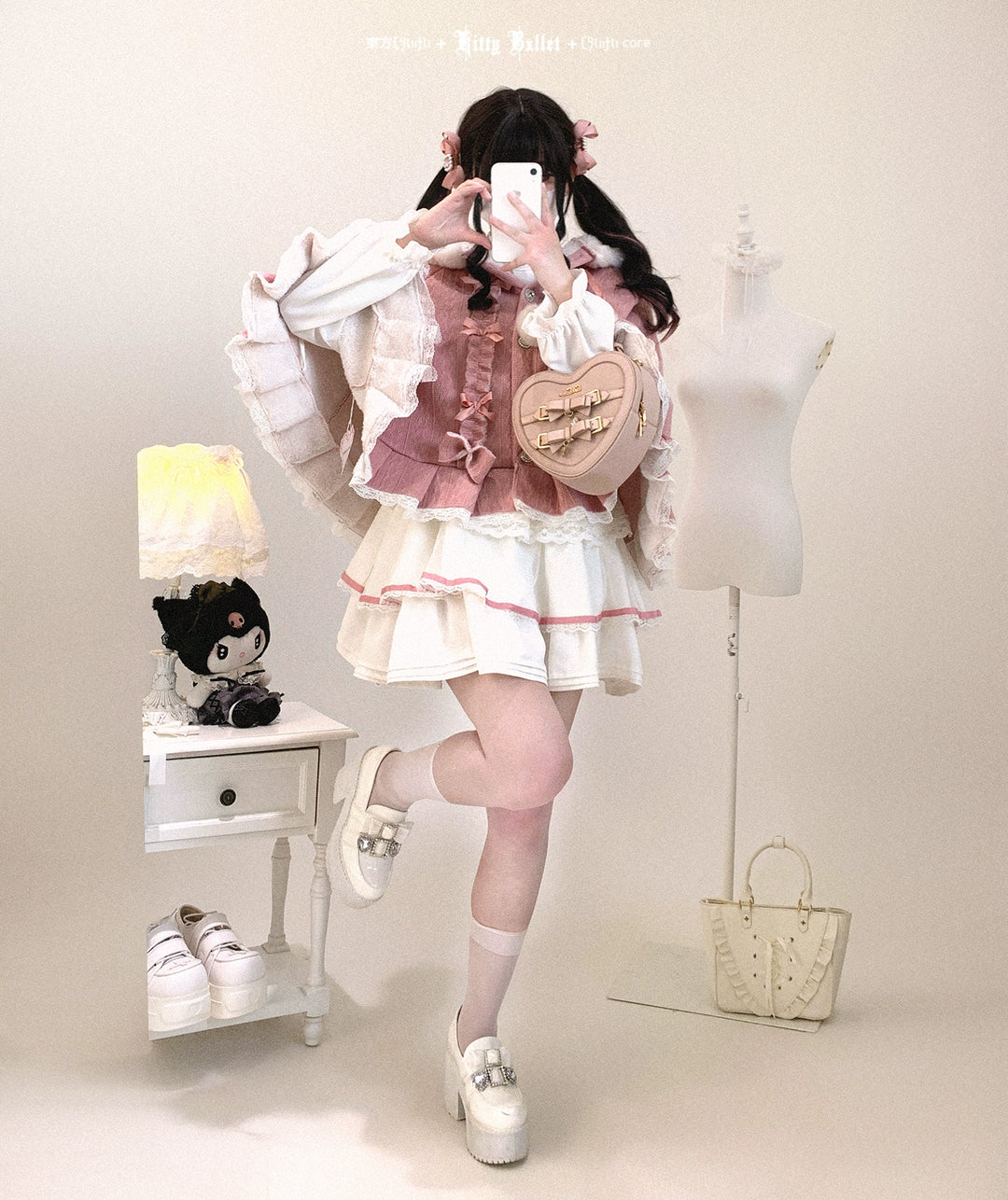 Ryousangata High-waist Skirt, Tiered Hem 44003:792822