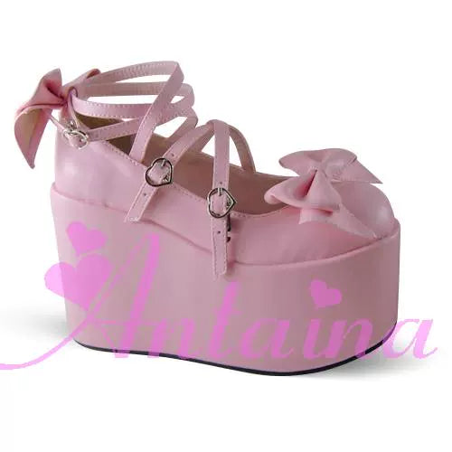 Kawaii Fashion Bow Tie Platform Shoes 7Colors (34 35 36 37 38 39 40 41 42 43 44 45 46 47) 22804:331020