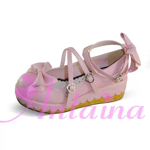 Kawaii Fashion Bow Tie Platform Shoes 7Colors 22804:331010 22804:331010