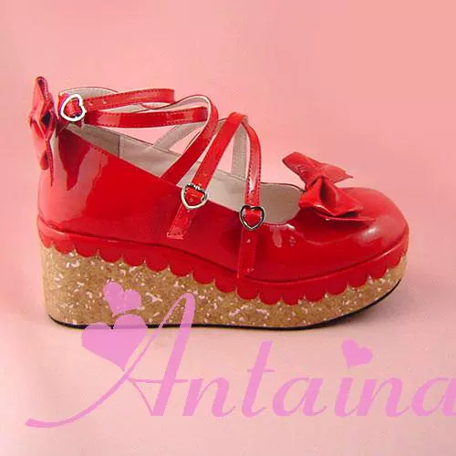 Kawaii Fashion Bow Tie Platform Shoes 7Colors (34 35 36 37 38 39 40 41 42 43 44 45 46 47) 22804:331008 (34 35 36 37 38 39 40 41 42 43 44 45 46 47) 22804:331008