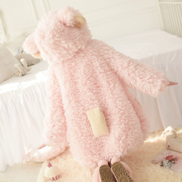 Kawaii Winter Coat Sheep Horn Hooded Coat Plush Coat 41060:685278