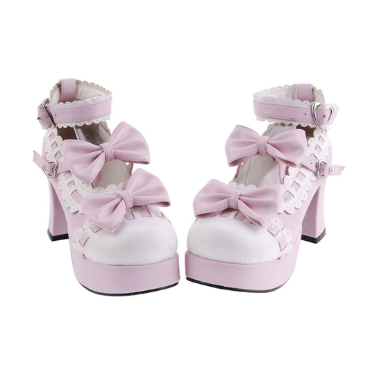 Lolita Shoes High Heels Shoes With Bow 4 Colors (33 34 35 36 37 38 39 40 41 42 43 44 45 46 47) 31794:368056
