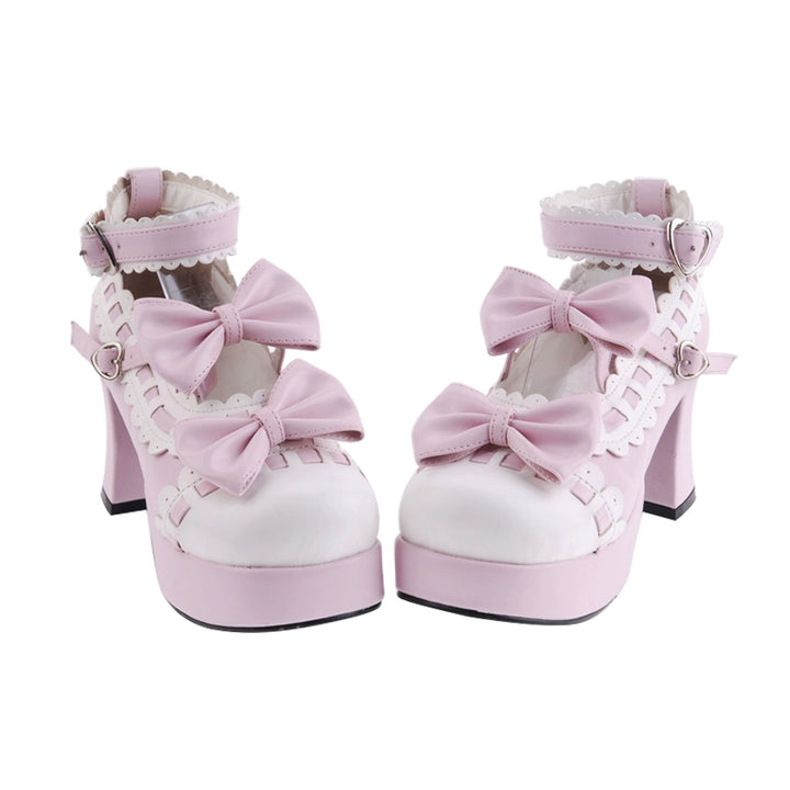 Lolita Shoes High Heels Shoes With Bow 4 Colors (33 34 35 36 37 38 39 40 41 42 43 44 45 46 47) 31794:368056 (35 36 37 38 39) 31794:368056