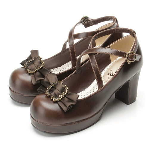 Mori Kei Lolita High Heels Shoes Multicolor (34 35 36 37 38 39 40 / Coffee) 28952:341434