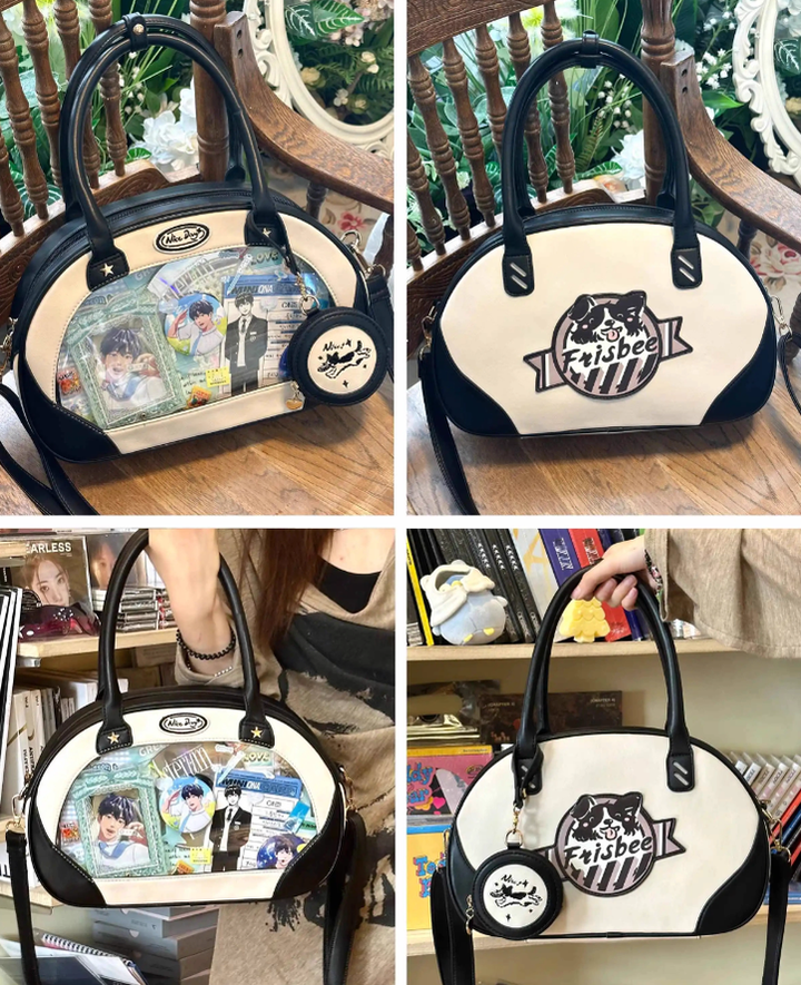 Adorable Itabag Dog Frisbee Crossbody Bag Embroidered Bag 38892:642446