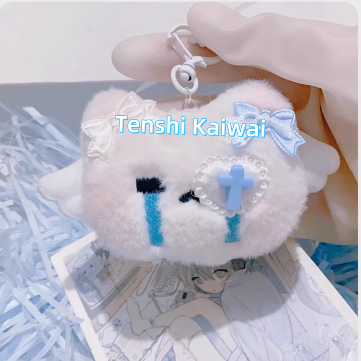 Tenshi Kaiwai Hair Clips Plush Kitty Hairpin Pendant 40146:670224