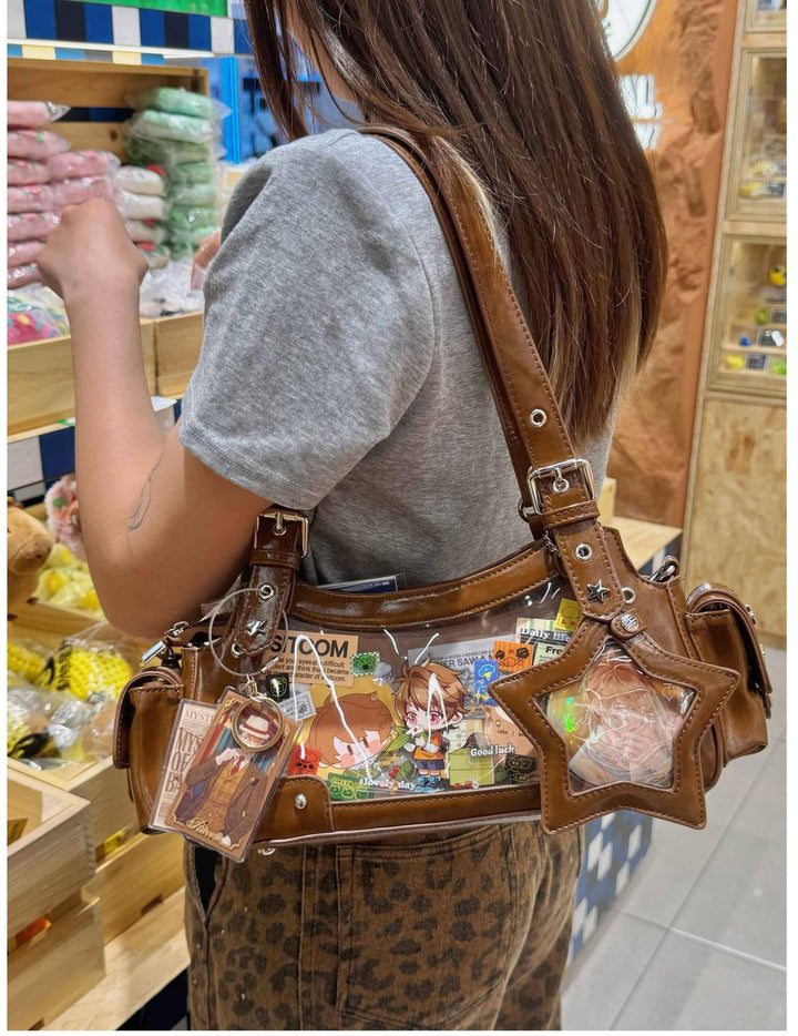 Punk Studded Ita Bag, Clear Window & Star Pouch 45416:847481
