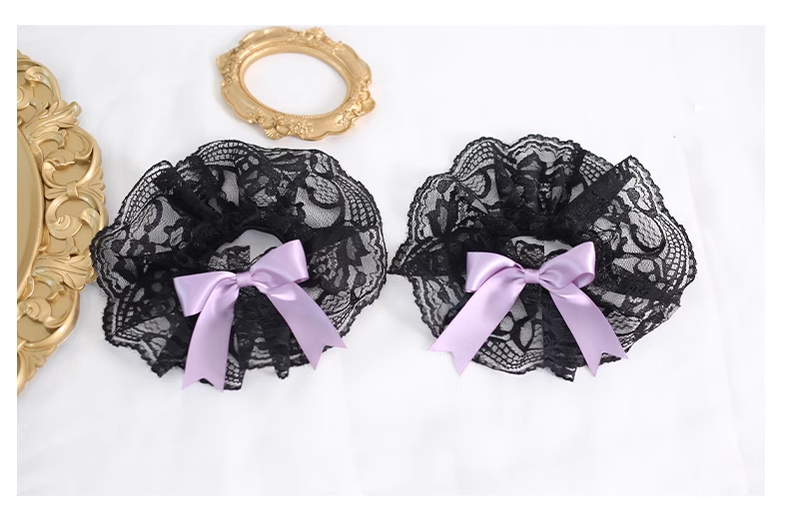 Gothic Lolita Headpiece Black Violet Hair Accessory Brooch 39116:613630