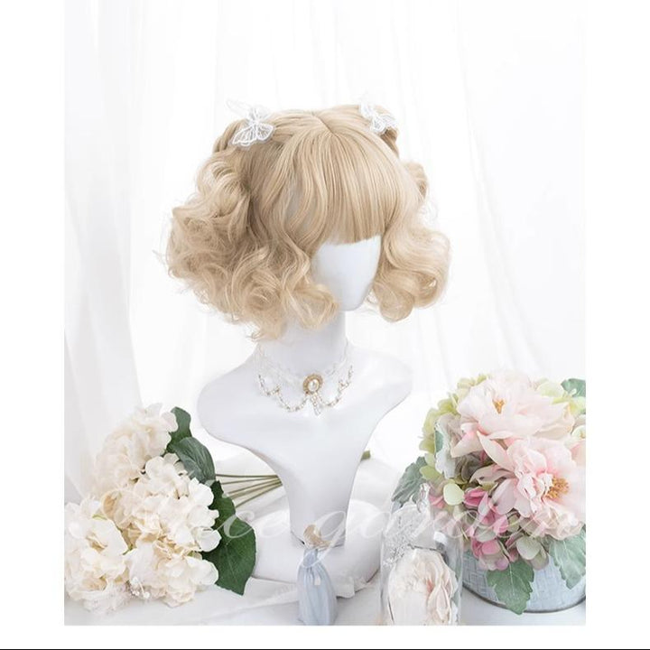 Lolita Wig Curly Wig Pale Yellow Daily Wig 31724:497072 31724:497072