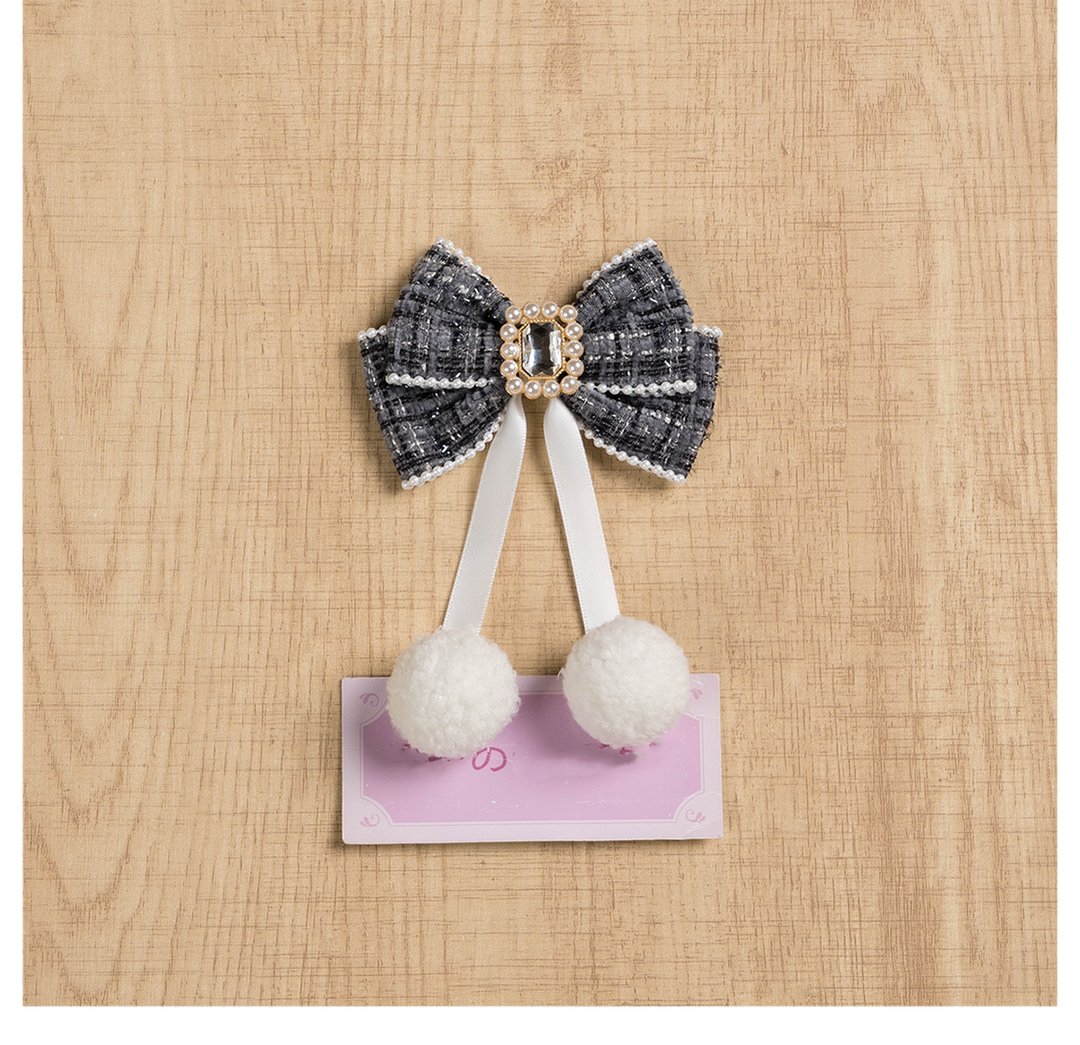 Jirai Kei Hair Clip Ryousangata Plaid Bow Hair Accessory 41584:704292