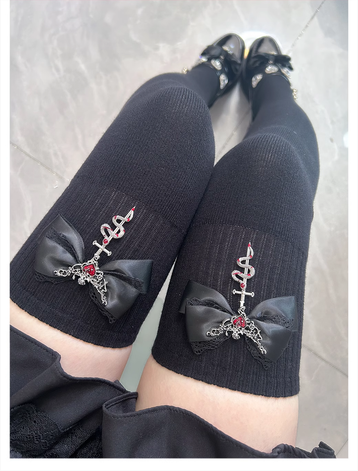 Gothic Over-the-Knee Socks Slimming Cashmere High Tube Socks 41890:723038