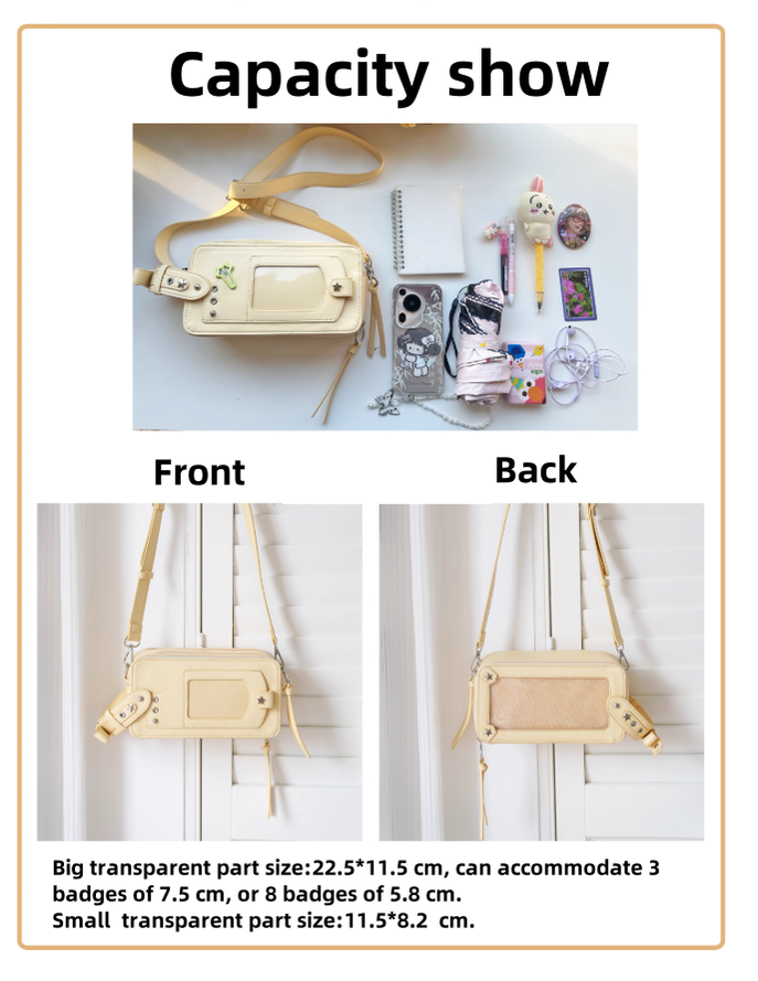 Gyaru Itabag Brick-like Crossbody Bag Motorcycle Handle Bag 41756:721498