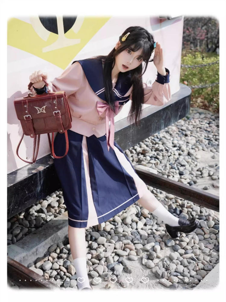 JK Uniforms with Short/Long Sleeved Shirt + Short/Mid-Length Skirt 43026:763195
